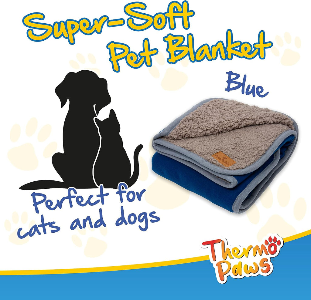 Dog Blanket – Super Soft Dog Blankets Large Washable - Fluffy Pet Blankets for Dogs Sherpa Textured Puppy Blanket – Large Size 80Cm X 100Cm (Blue)