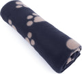 Archie'S Fleece Comforter Paw Print Blanket for Dog, Black