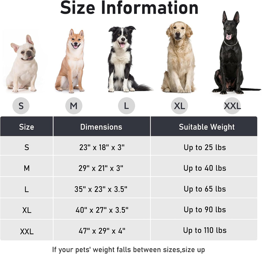 Large Dog Bed Washable - Fluffy Plush Fur Dog Mattress, Anti-Slip Dog Beds for Dog Crate, Calming anti Anxiety Dog Mat, 102 × 69 × 9 Cm, Brown
