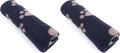 Archie'S Fleece Comforter Paw Print Blanket for Dog, Black (Pack of 2)