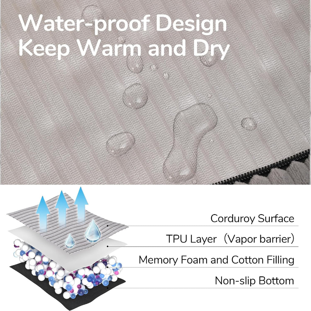 Cute Dog Bed, Fluffy Dogs Couch with TPU Layer Keeping Lining Dry, Pet Sofa Medium Size Dog Easy to Care, Warm Cat Bed with Removable Zipper Cover, 36Inch, Large, Light Grey