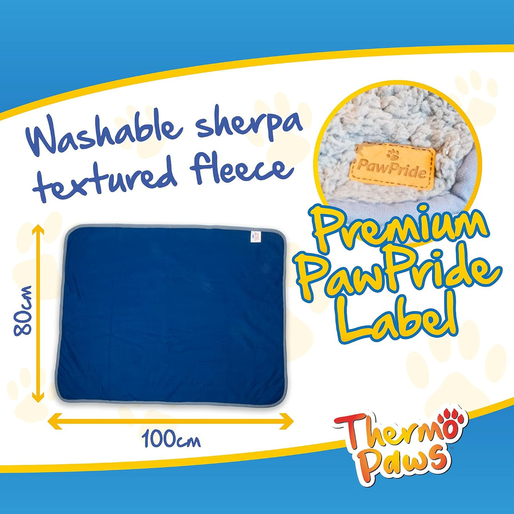 Dog Blanket – Super Soft Dog Blankets Large Washable - Fluffy Pet Blankets for Dogs Sherpa Textured Puppy Blanket – Large Size 80Cm X 100Cm (Blue)